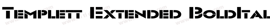 Templett Extended BoldItalic字体转换